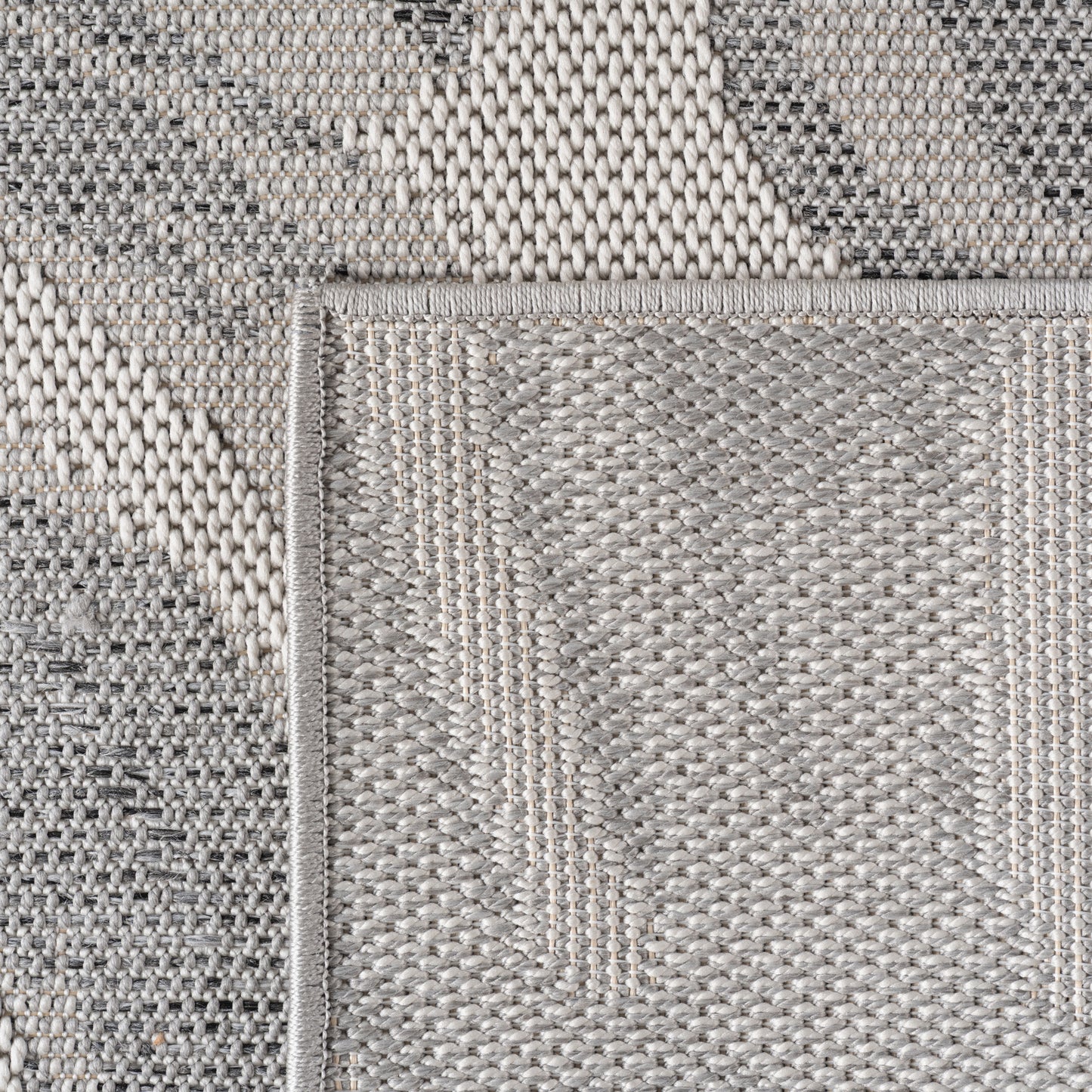 Desert 1302 Silber – Wetterfester Outdoor Teppich für Terrasse & Wohnzimmer