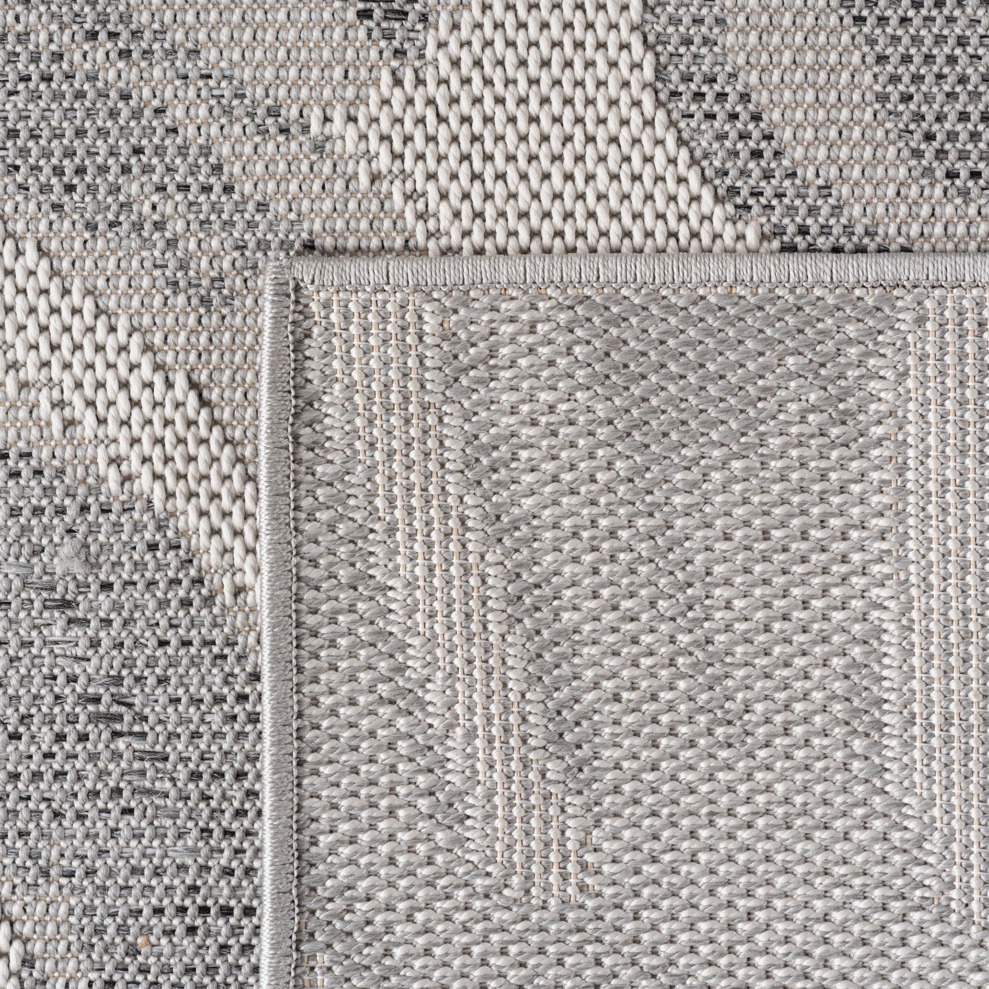 Desert 1302 Silber – Wetterfester Outdoor Teppich für Terrasse & Wohnzimmer