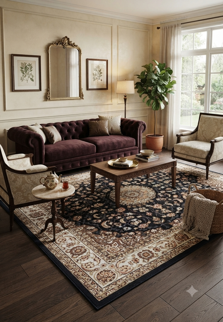 Dubai Deluxe 56253 135 Blue Teppich 1