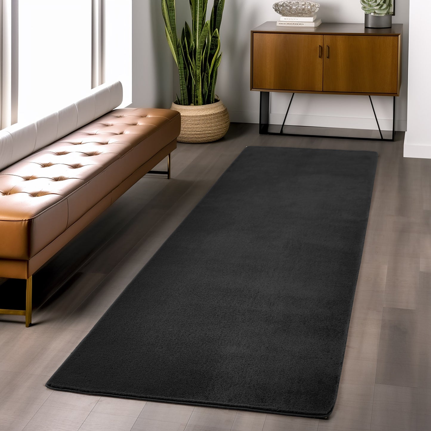 Joy 1400 Schwarz – Weicher Hochflor Teppich Schwarz kaufen