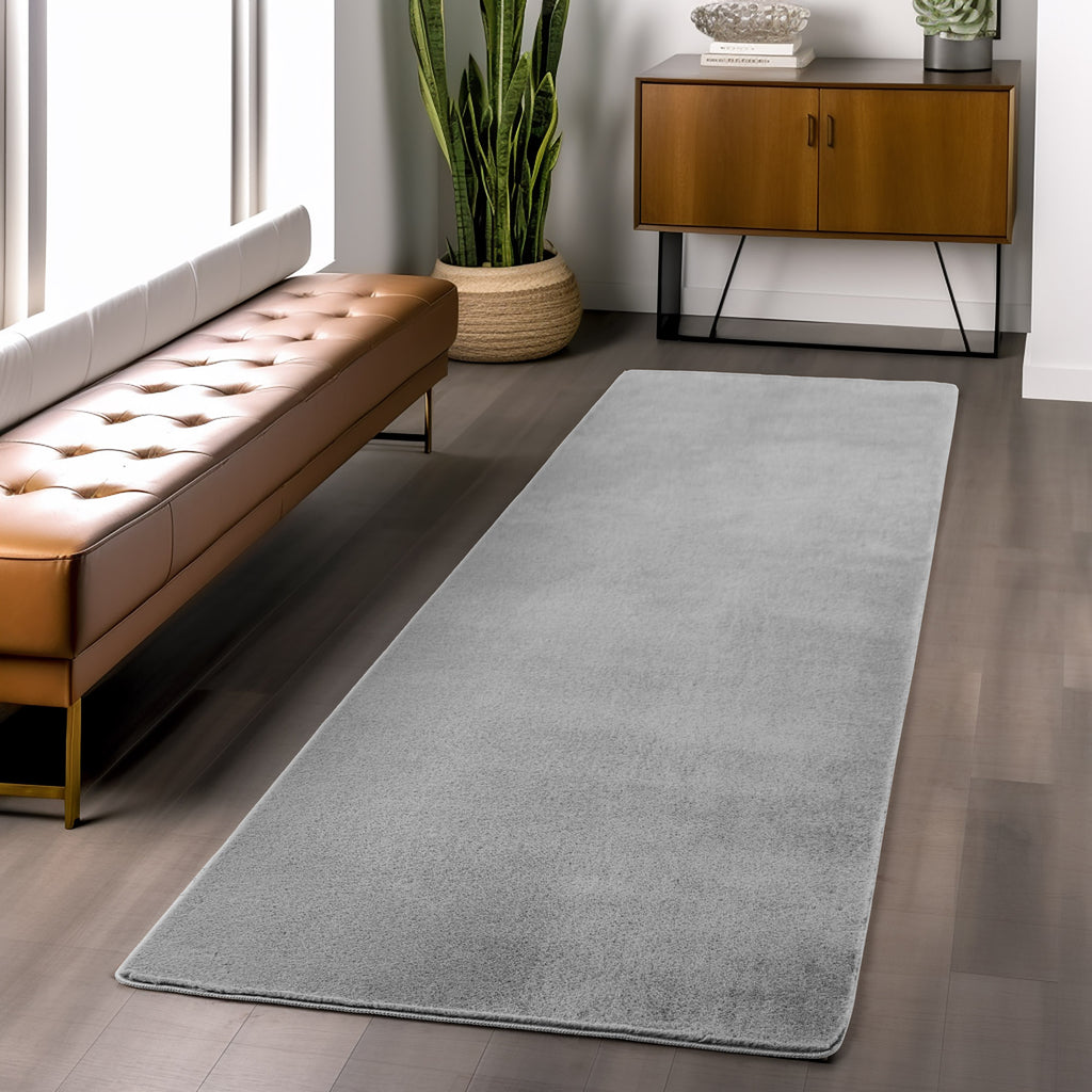 Joy 1400 Silber – Moderner Hochflor Teppich Silber kaufen