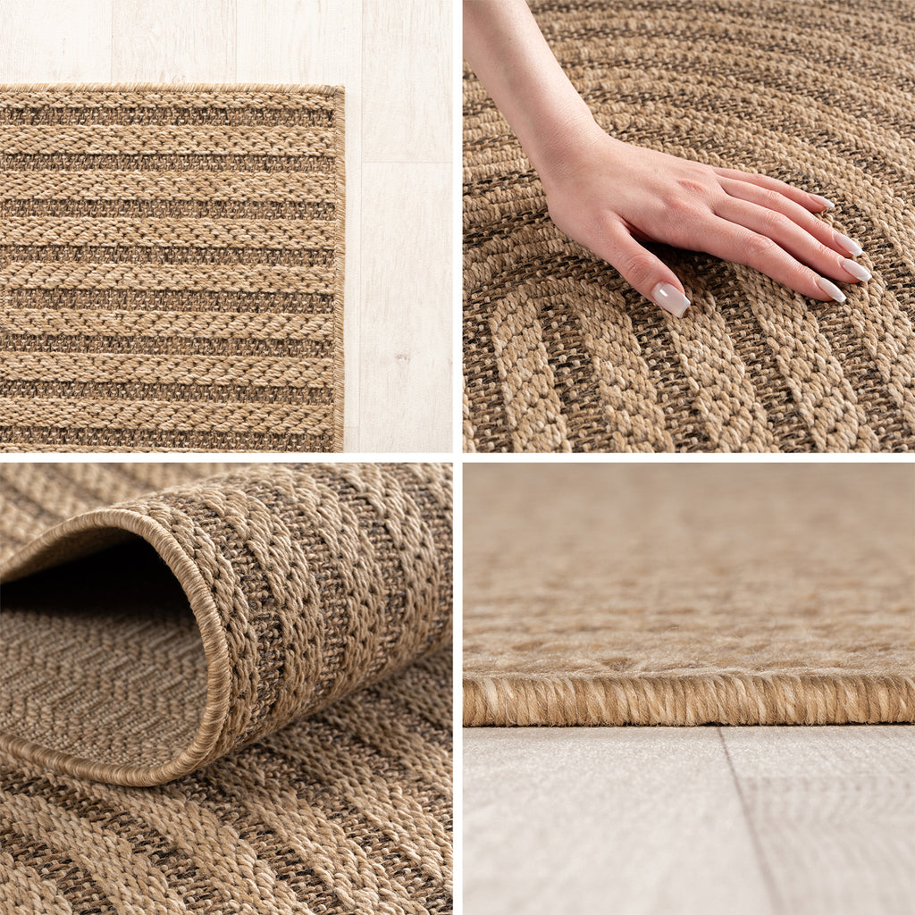 Timber 1401 Beige – Natürlicher Outdoor Teppich für Terrasse & Garten