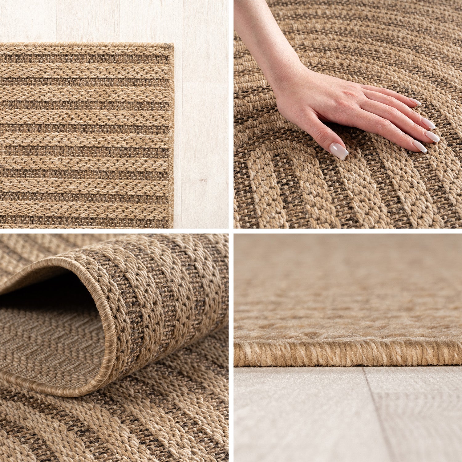 Timber 1401 Beige – Natürlicher Outdoor Teppich für Terrasse & Garten