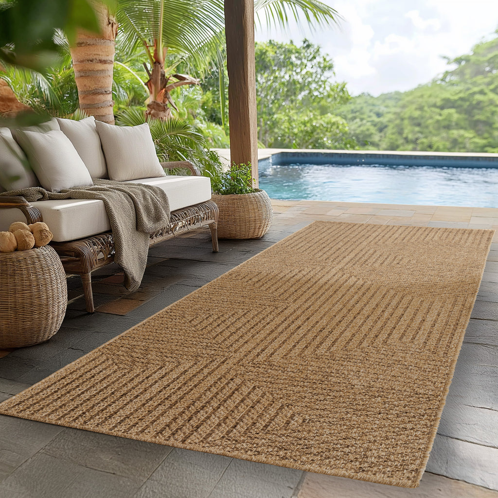 Timber 1404 Beige – Stilvoller Outdoor & Indoor Teppich mit Holzoptik ab 34,90 €