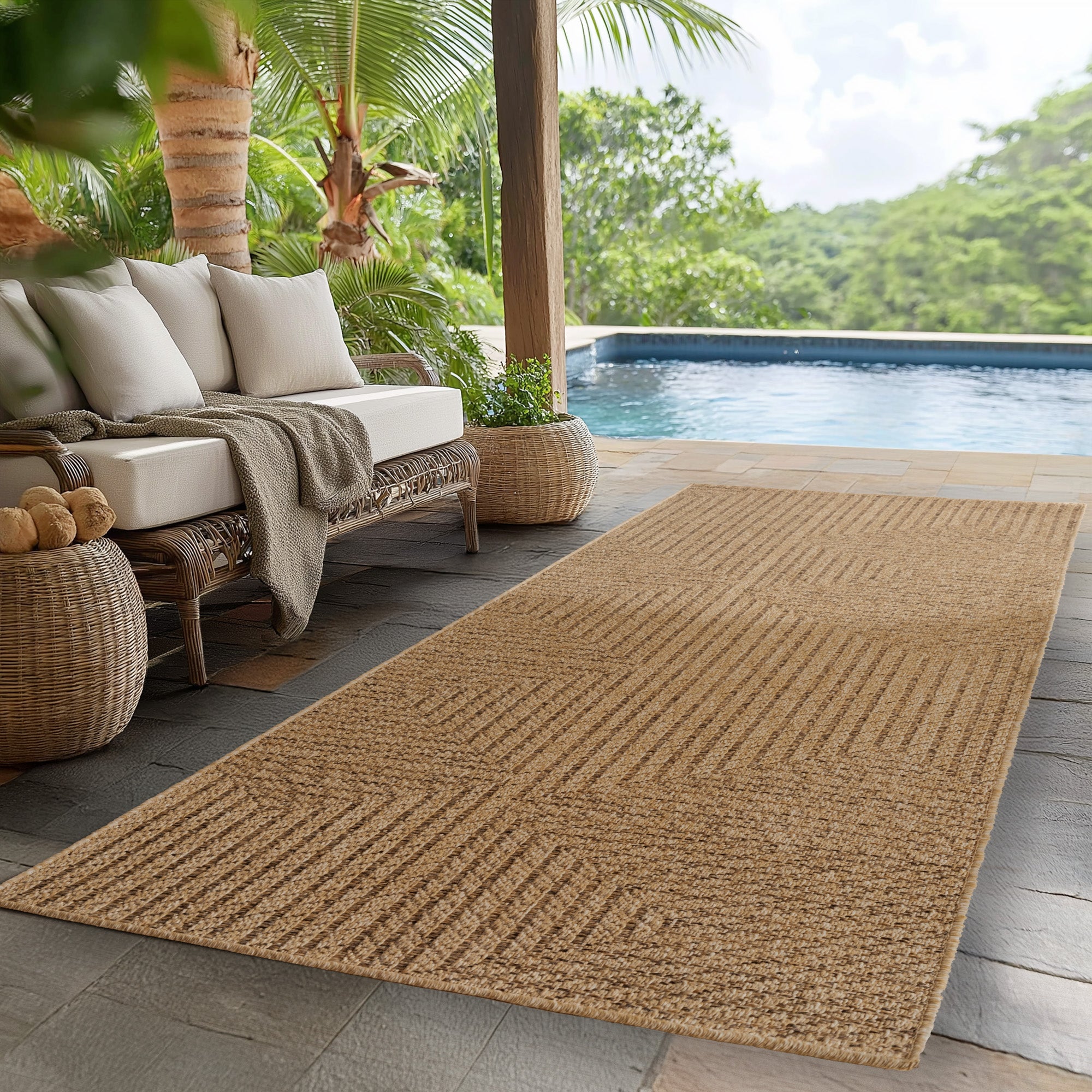 Timber 1404 Beige – Stilvoller Outdoor & Indoor Teppich mit Holzoptik ab 34,90 €