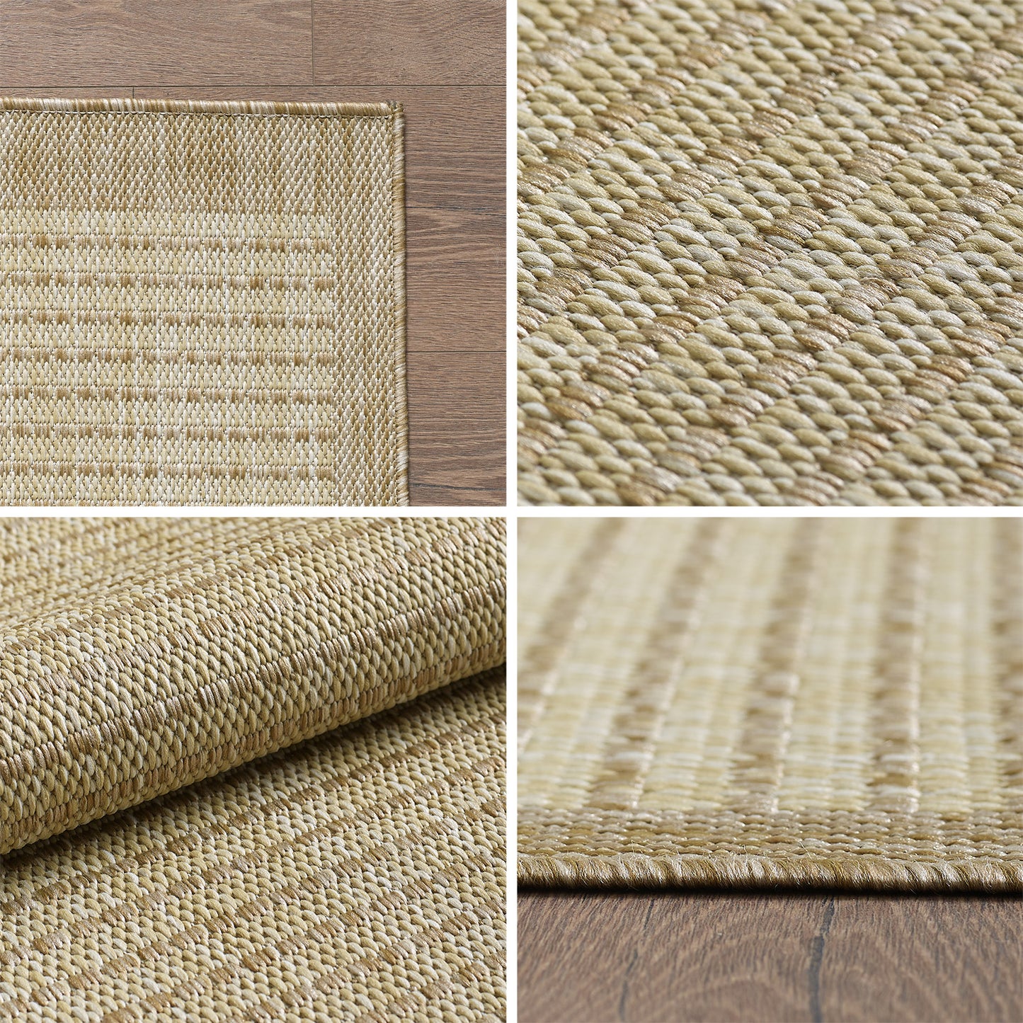 Giza 1410 Beige – Flacher Küchen & Flur Teppich für drinnen und draußen ab 19,90 €