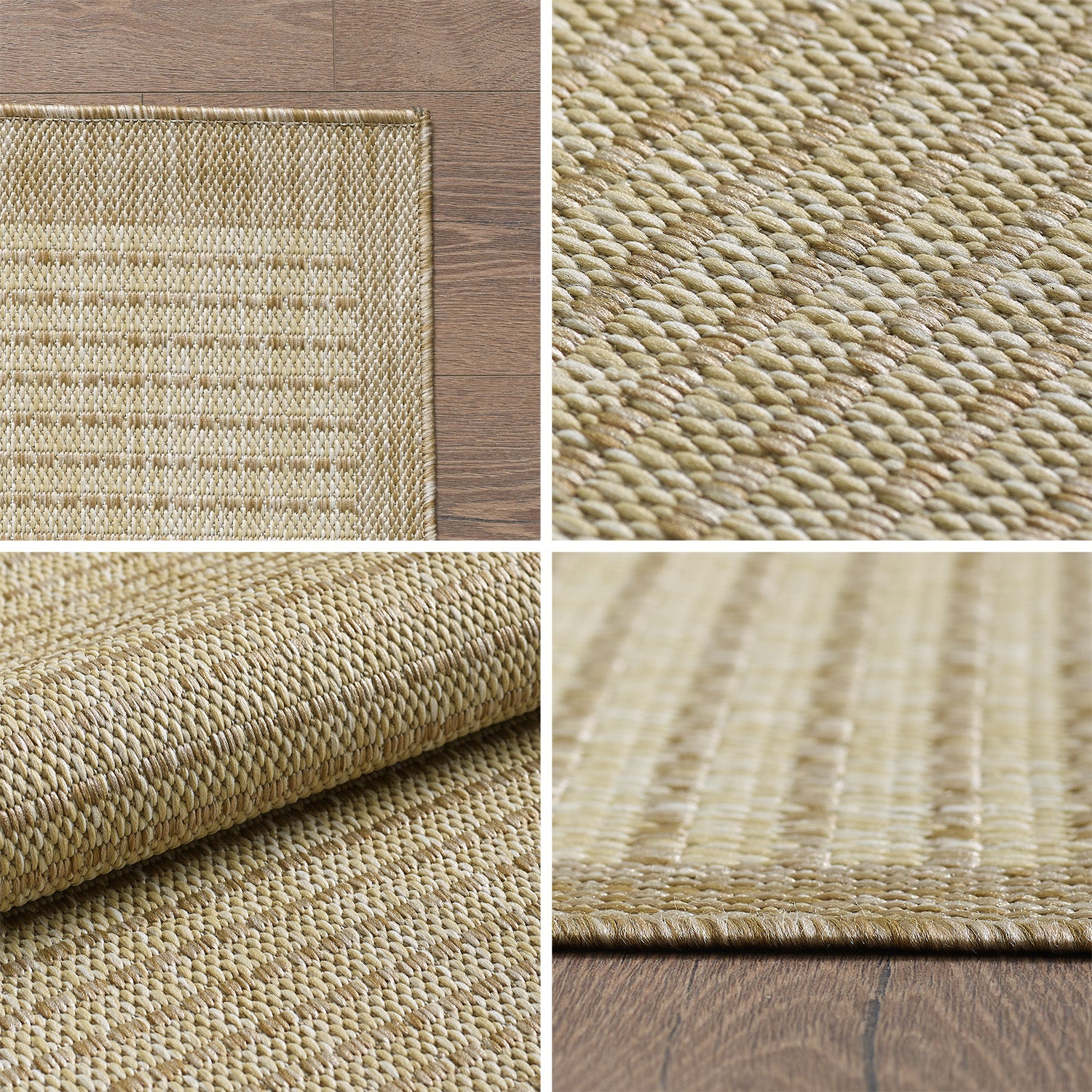Giza 1410 Beige – Flacher Küchen & Flur Teppich für drinnen und draußen ab 19,90 €