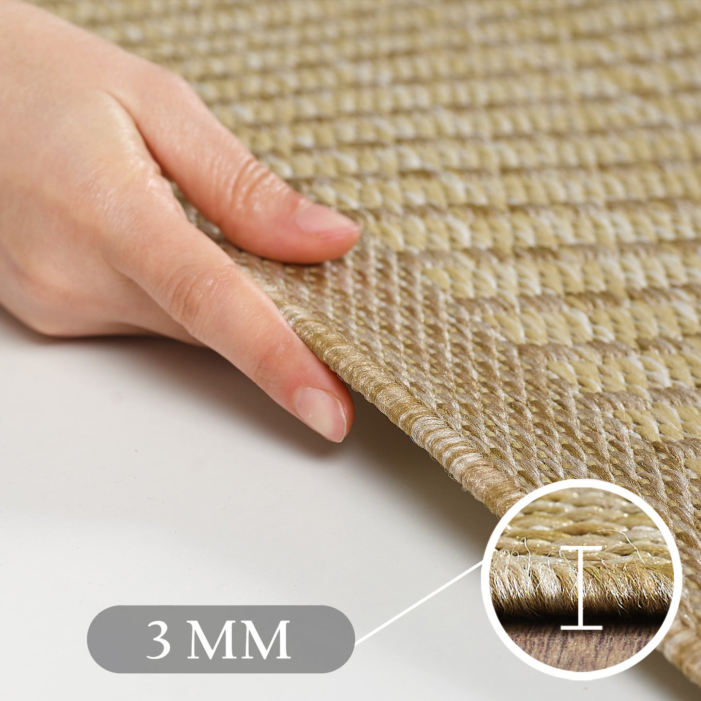 Giza 1410 Beige – Flacher Küchen & Flur Teppich für drinnen und draußen ab 19,90 €