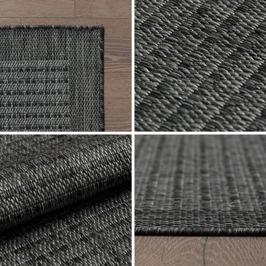 Giza 1410 Schwarz – Flacher Teppich für Küche, Flur & Terrasse ab 19,90 €