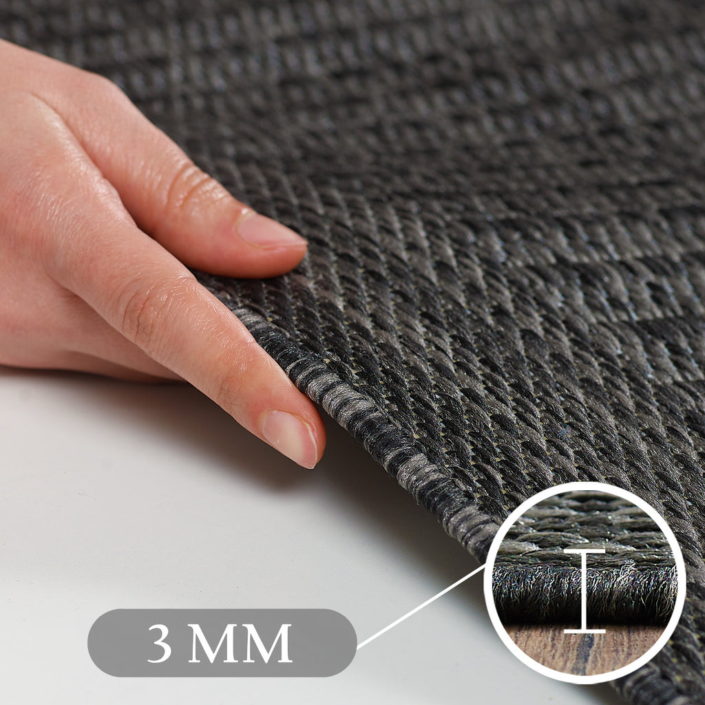 Giza 1410 Schwarz – Flacher Teppich für Küche, Flur & Terrasse ab 19,90 €