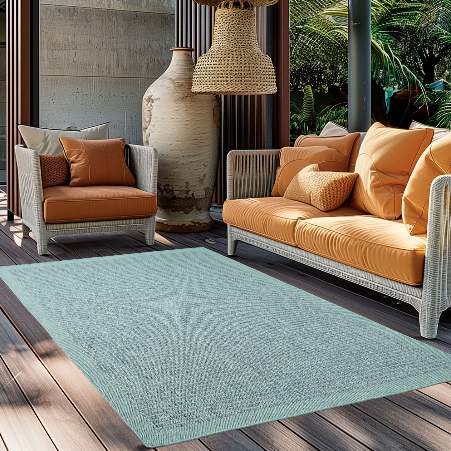 Giza 1410 Blau – Farbenfroher Flachgewebe Teppich für Küche & Balkon ab 19,90 €