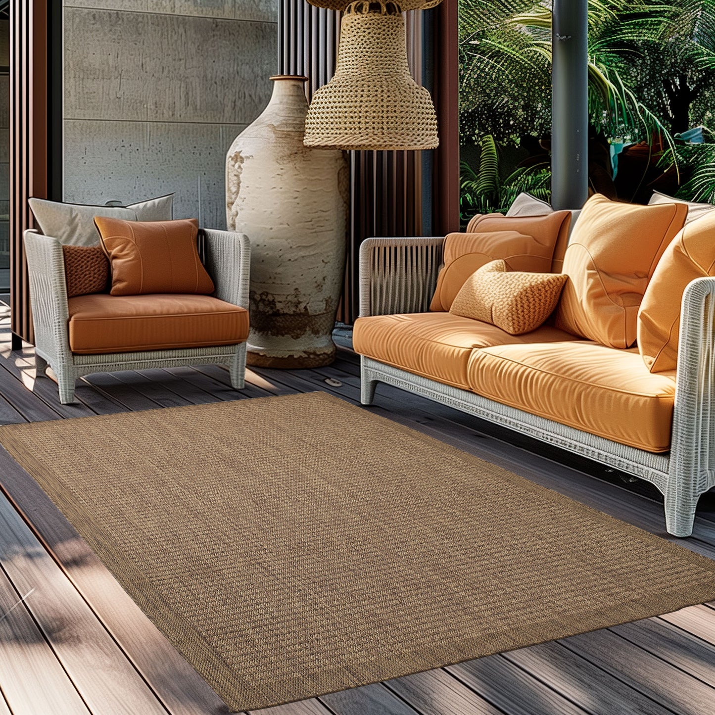 Giza 1410 Braun – Warmer Flachgewebe Teppich für Küche, Flur & Terrasse ab 19,90 €