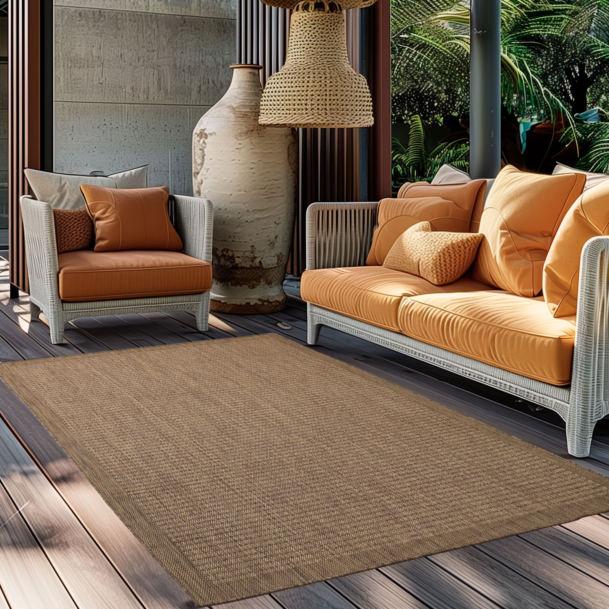 Giza 1410 Braun – Warmer Flachgewebe Teppich für Küche, Flur & Terrasse ab 19,90 €