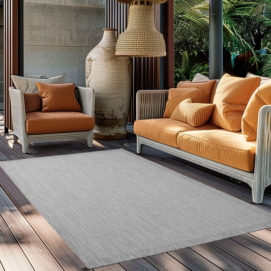 Giza 1410 Silber – Eleganter Flachgewebe Teppich für Küche, Flur & Outdoor ab 19,90 €