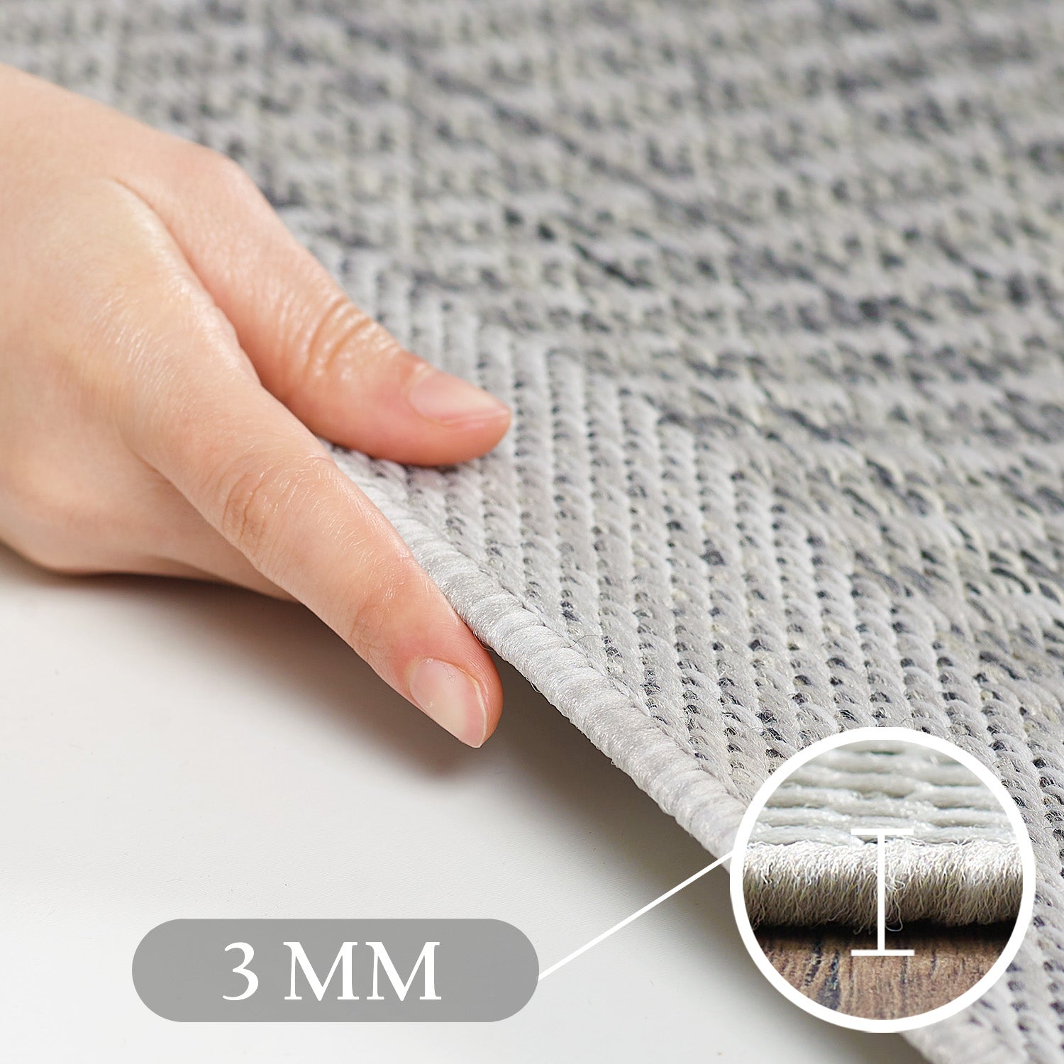 Giza 1410 Silber – Eleganter Flachgewebe Teppich für Küche, Flur & Outdoor ab 19,90 €
