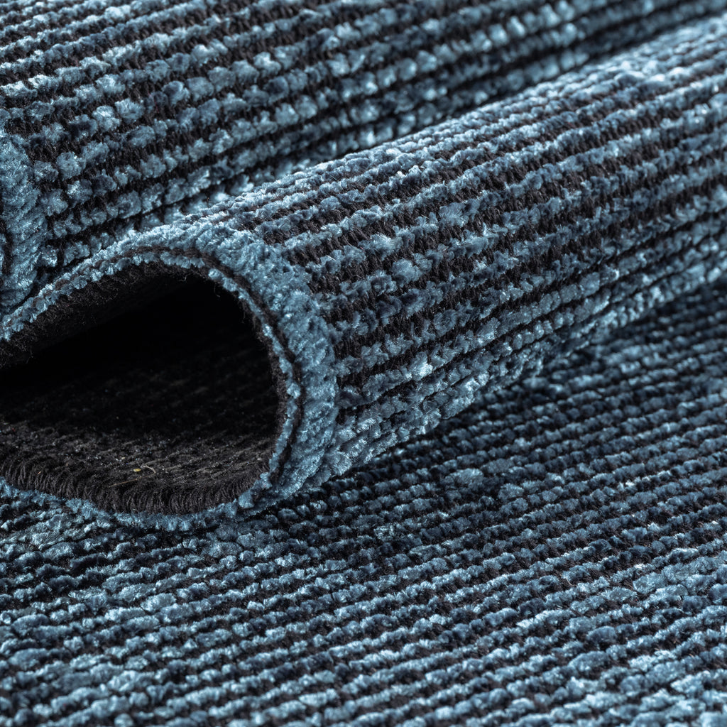 Space 1900 Blau – Vintage Chenille-Teppich günstig kaufen