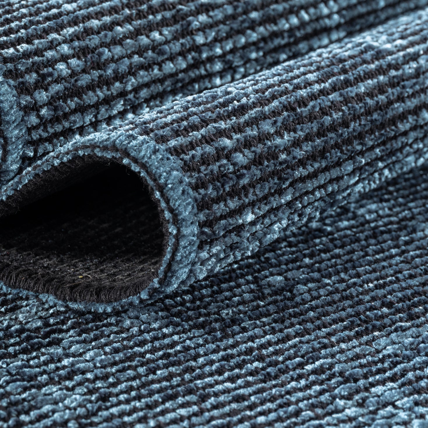 Space 1900 Blau – Vintage Chenille-Teppich günstig kaufen