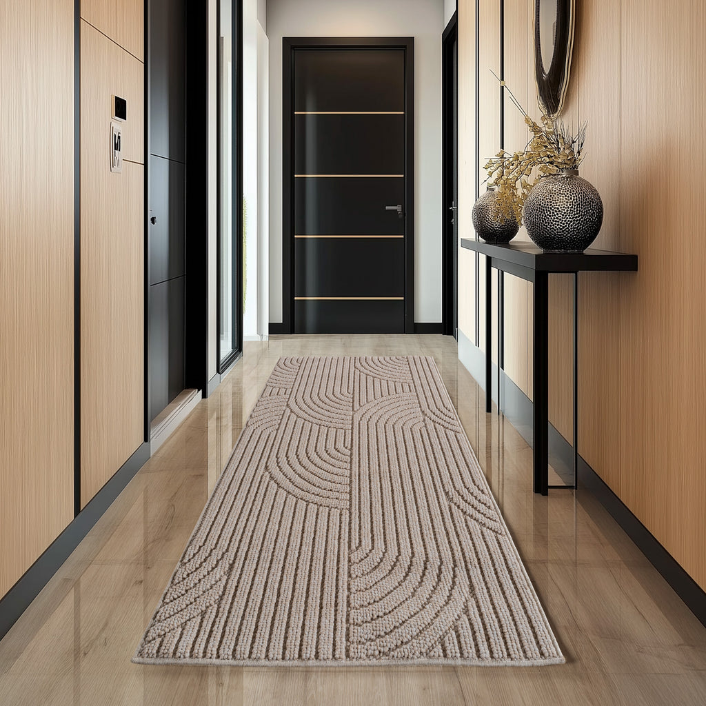 Helix 2201 Beige – Zeitloser Kurzflor Wohnzimmer Teppich ab 26,45 €