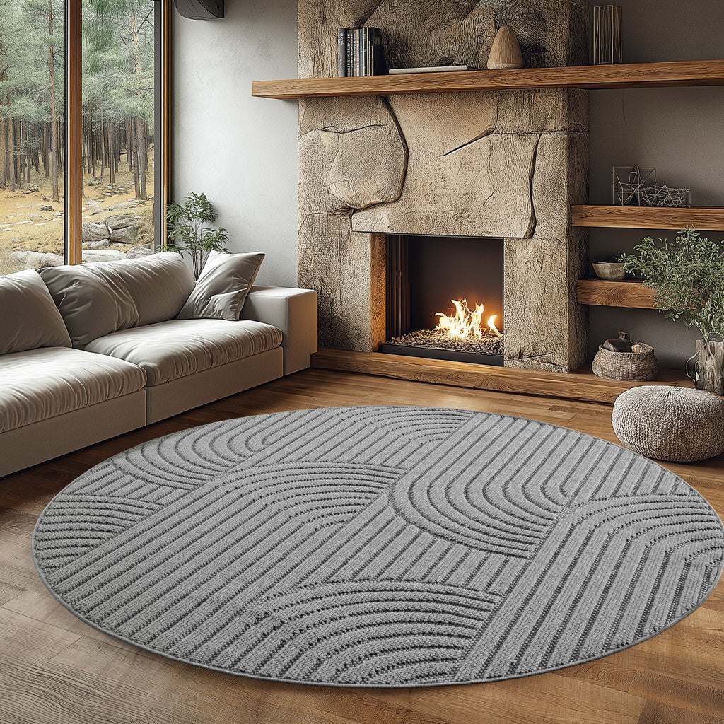 Helix 2201 Silber – Moderner Kurzflor Teppich ab 26,45 € kaufen