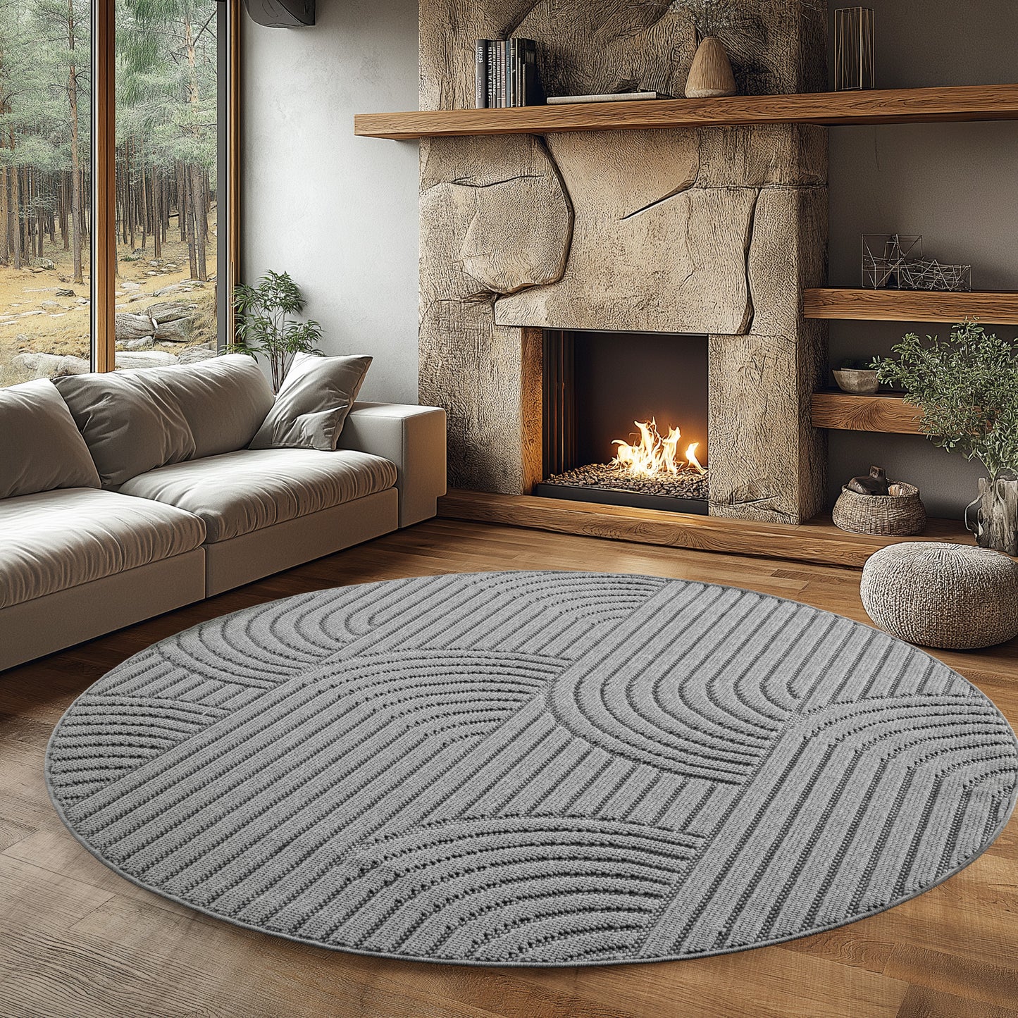 Helix 2201 Silber – Moderner Kurzflor Teppich ab 26,45 € kaufen