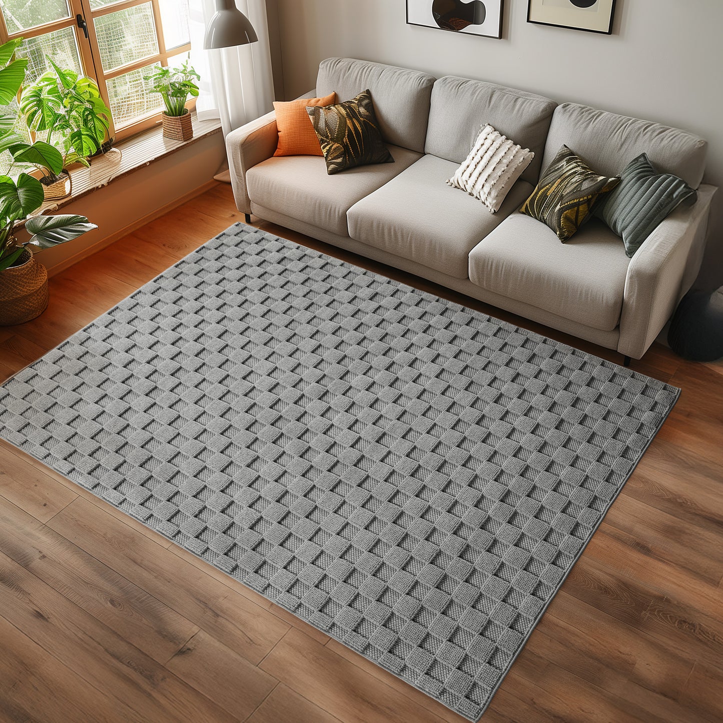 Helix 2203 Silber – Moderner Kurzflor Teppich Silber kaufen