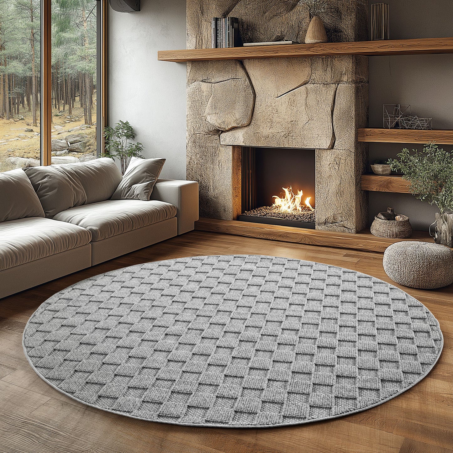 Helix 2203 Silber – Moderner Kurzflor Teppich Silber kaufen