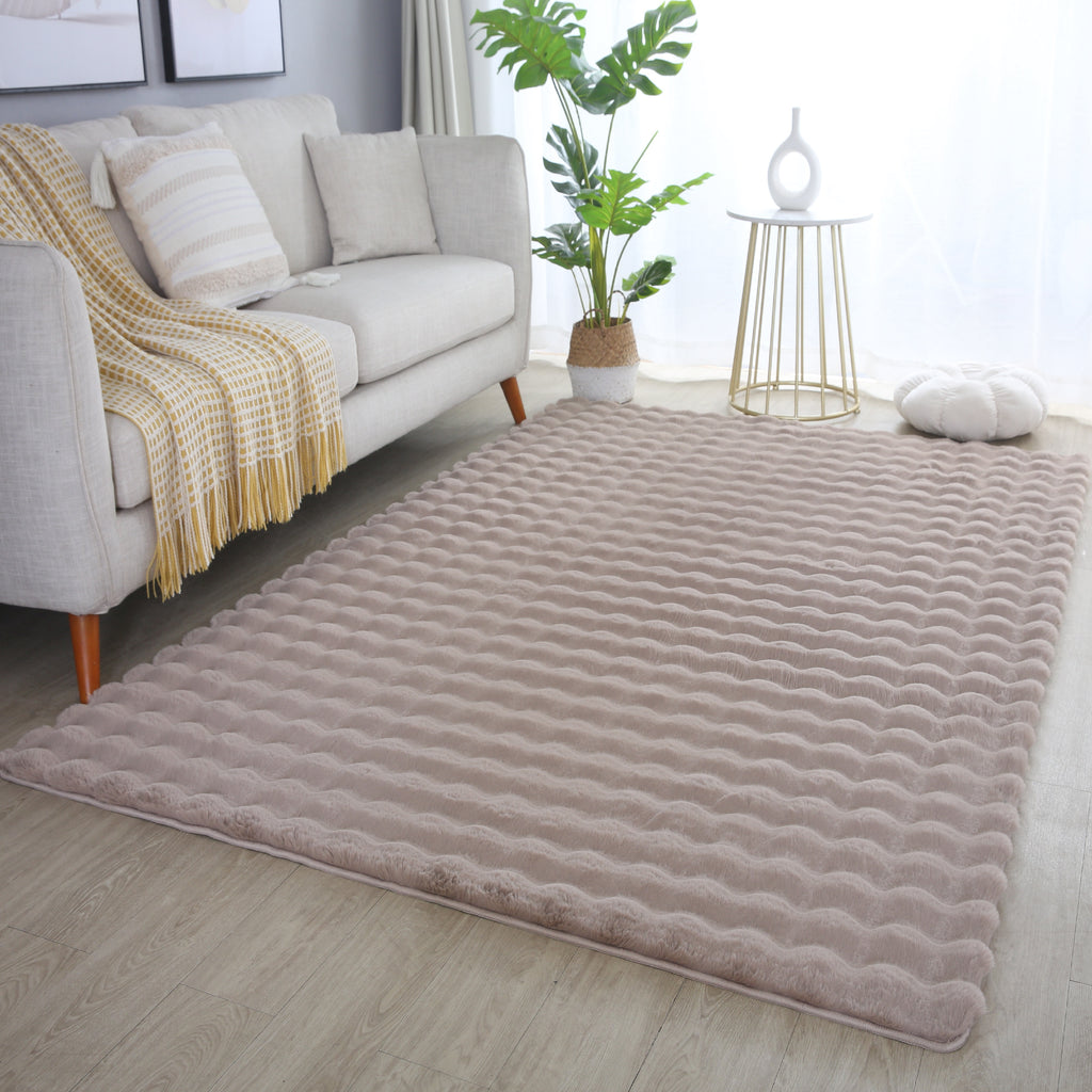 Ambiance 5110 Beige – Warmer 3D Plüschteppich in Natürlichem Beige