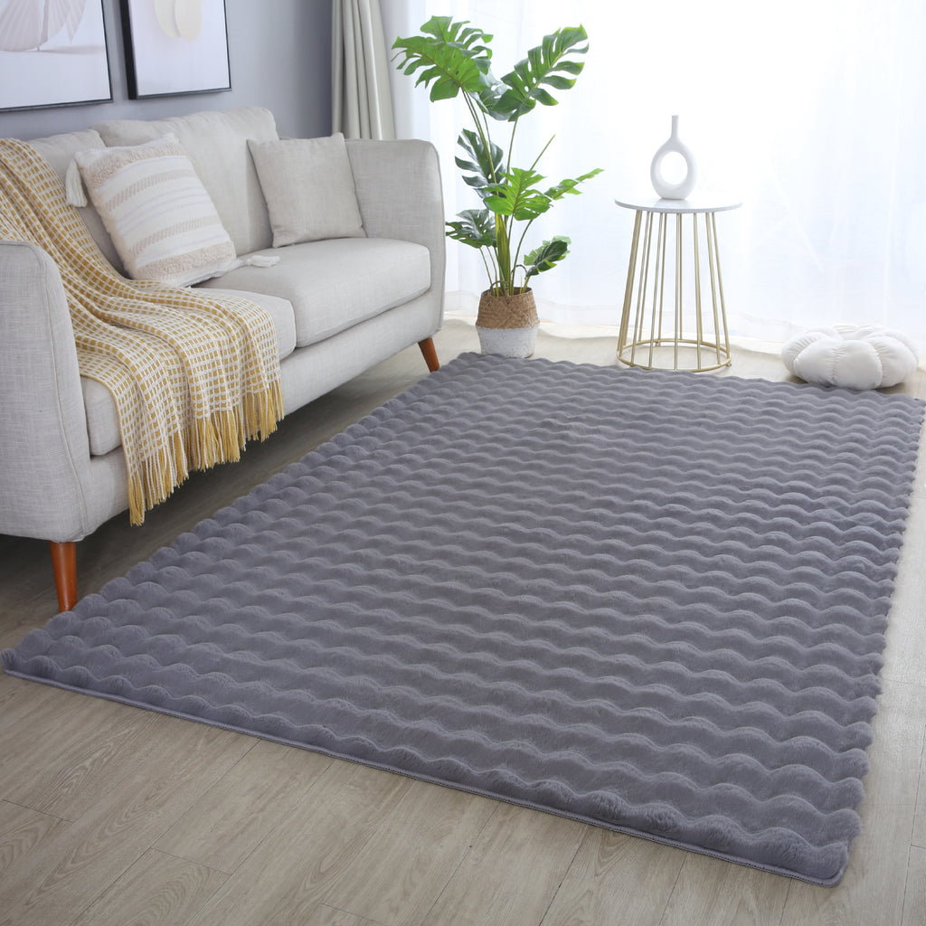 Ambiance 5110 Grey – Eleganter 3D Plüschteppich in Grautönen