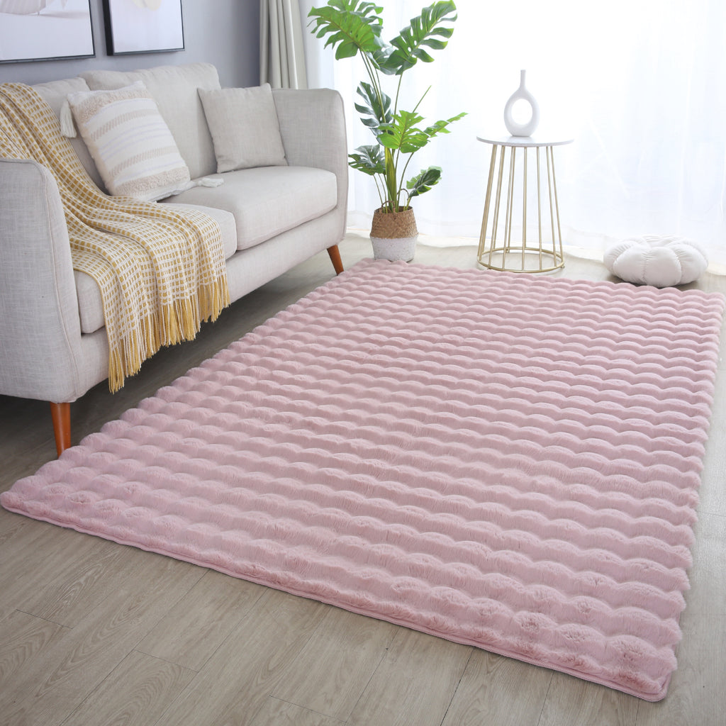Ambiance 5110 Rose – Romantischer 3D Plüschteppich in Zartrosa