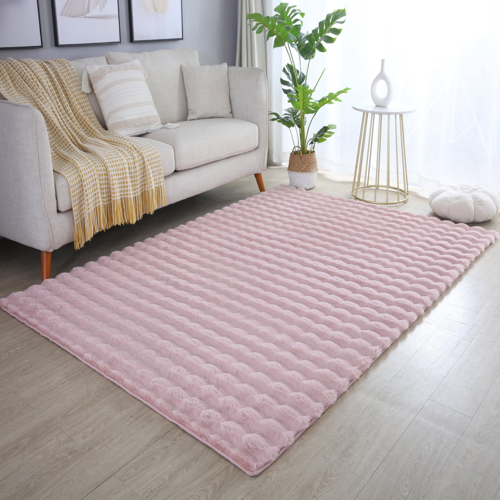 Ambiance 5110 Rose – Romantischer 3D Plüschteppich in Zartrosa
