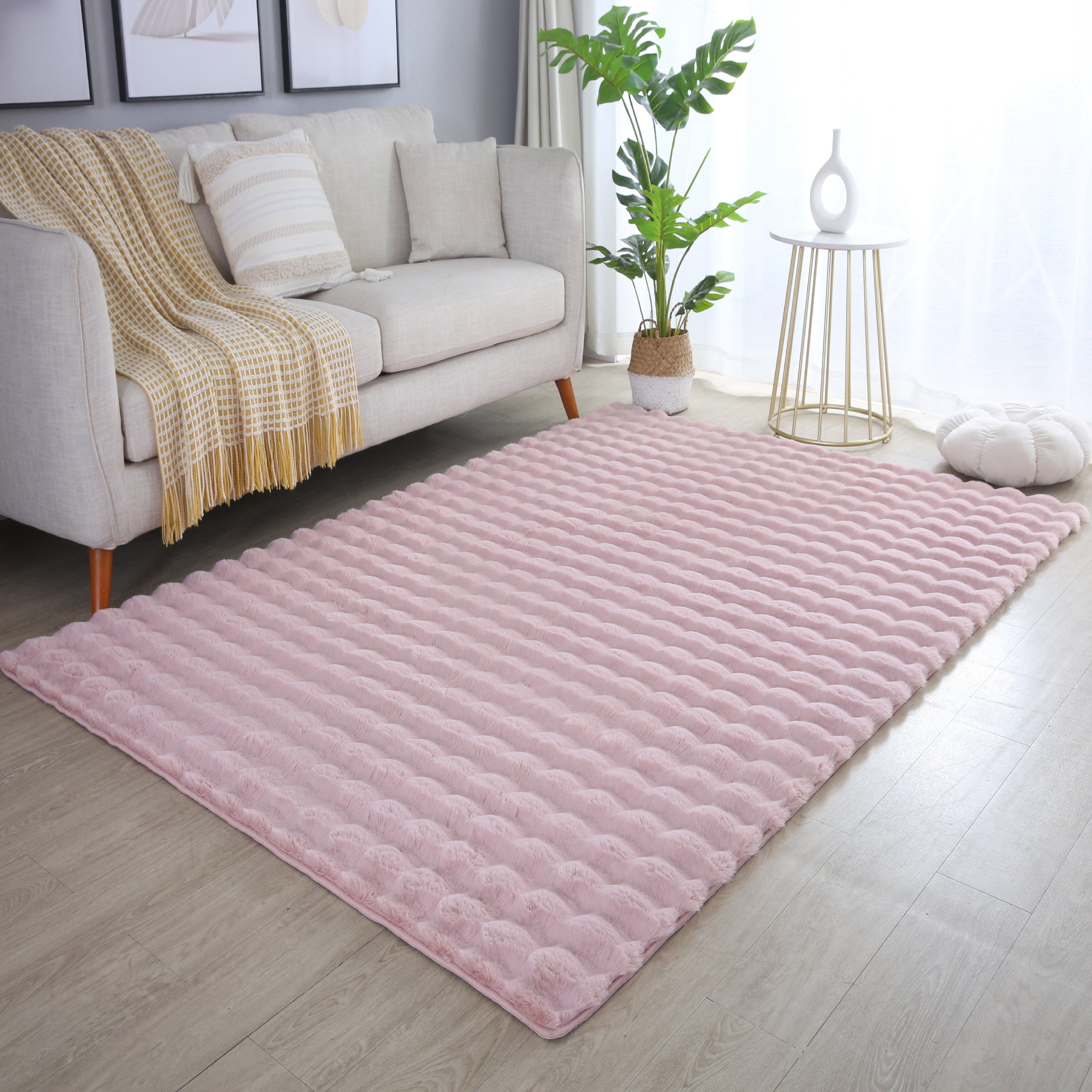 Ambiance 5110 Rose – Romantischer 3D Plüschteppich in Zartrosa