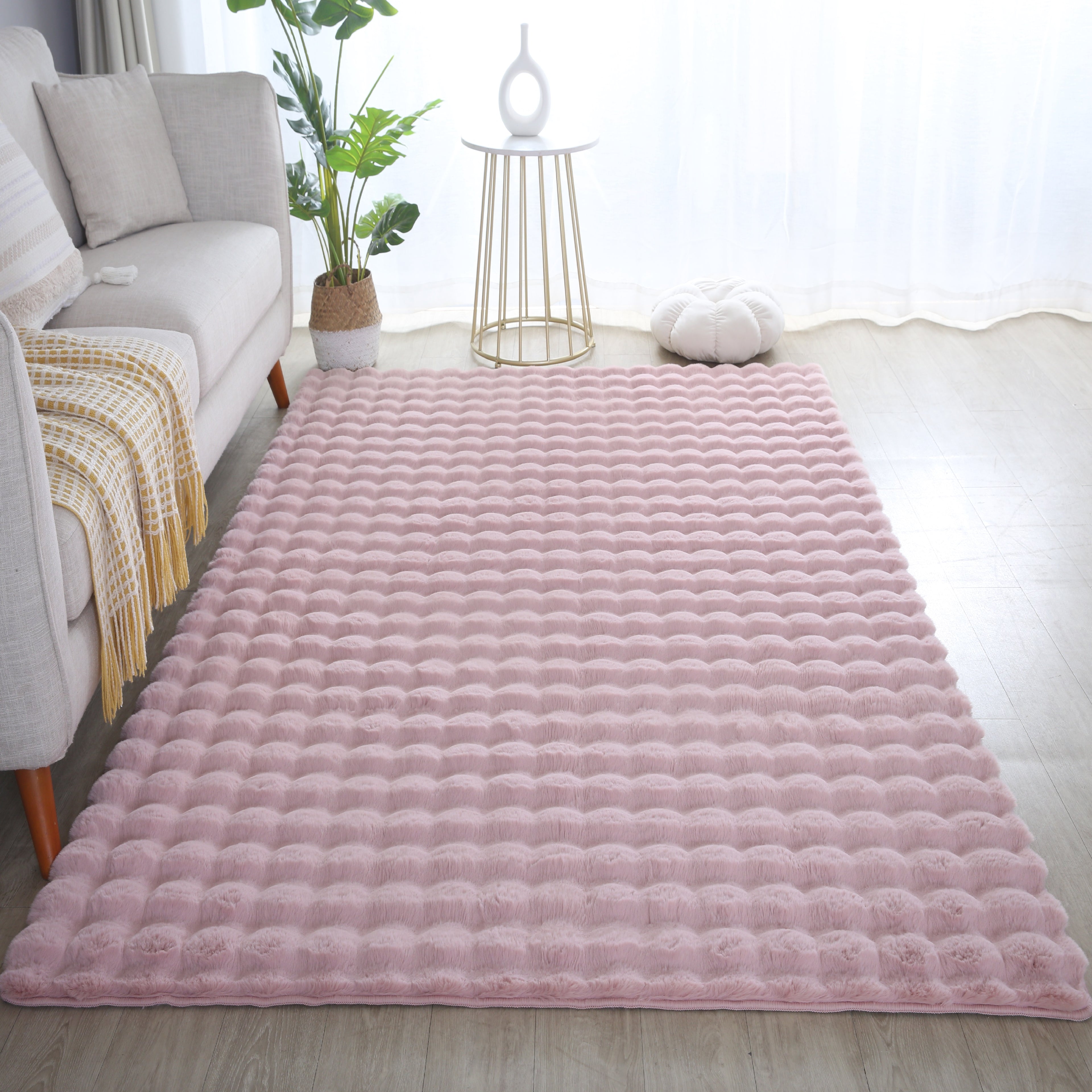 Ambiance 5110 Rose – Romantischer 3D Plüschteppich in Zartrosa