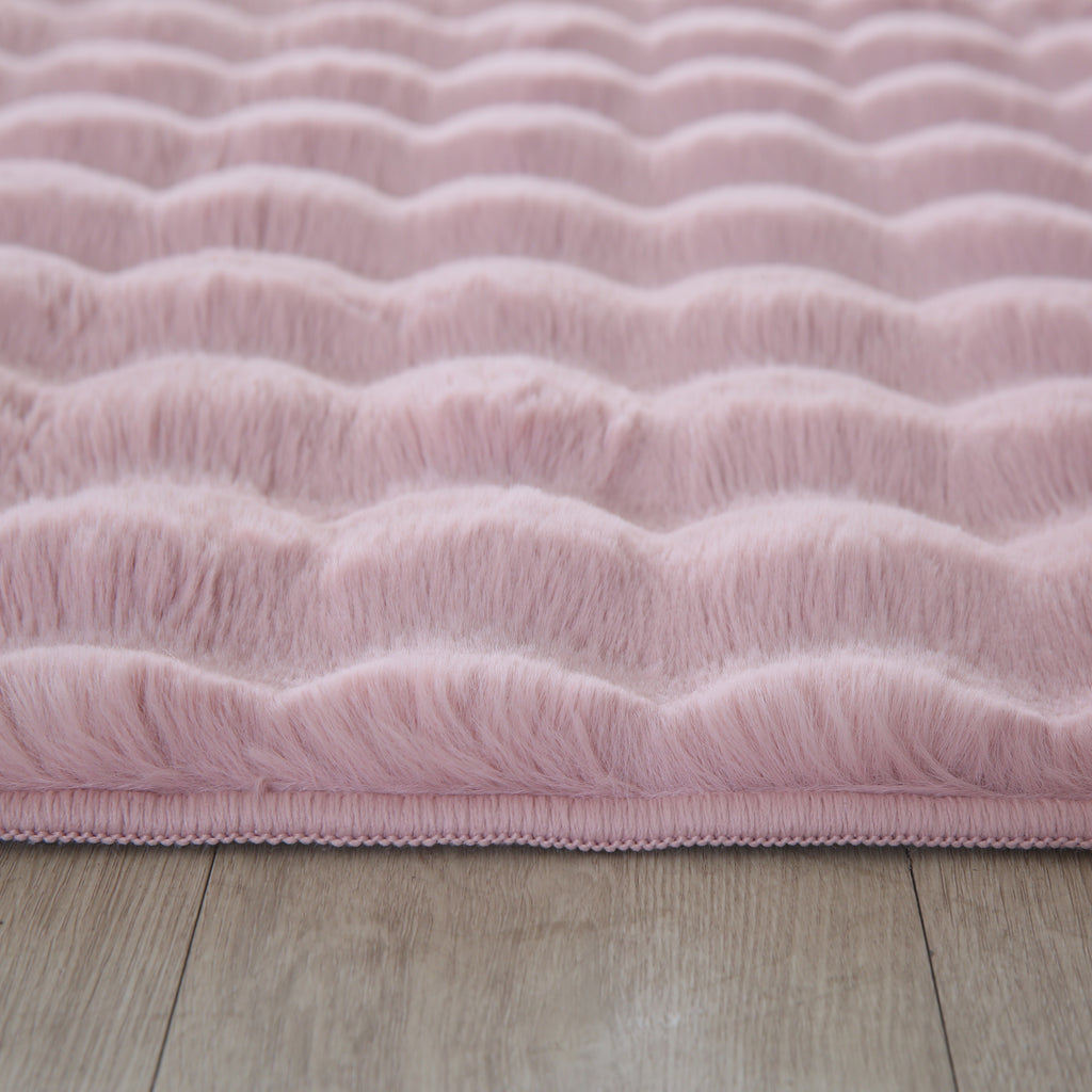 Ambiance 5110 Rose – Romantischer 3D Plüschteppich in Zartrosa