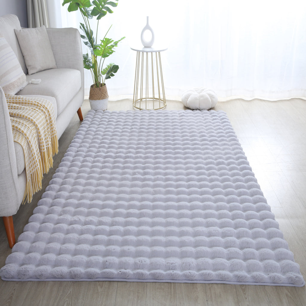 Ambiance 5110 Silber – Moderner 3D Plüschteppich in Silbergrau