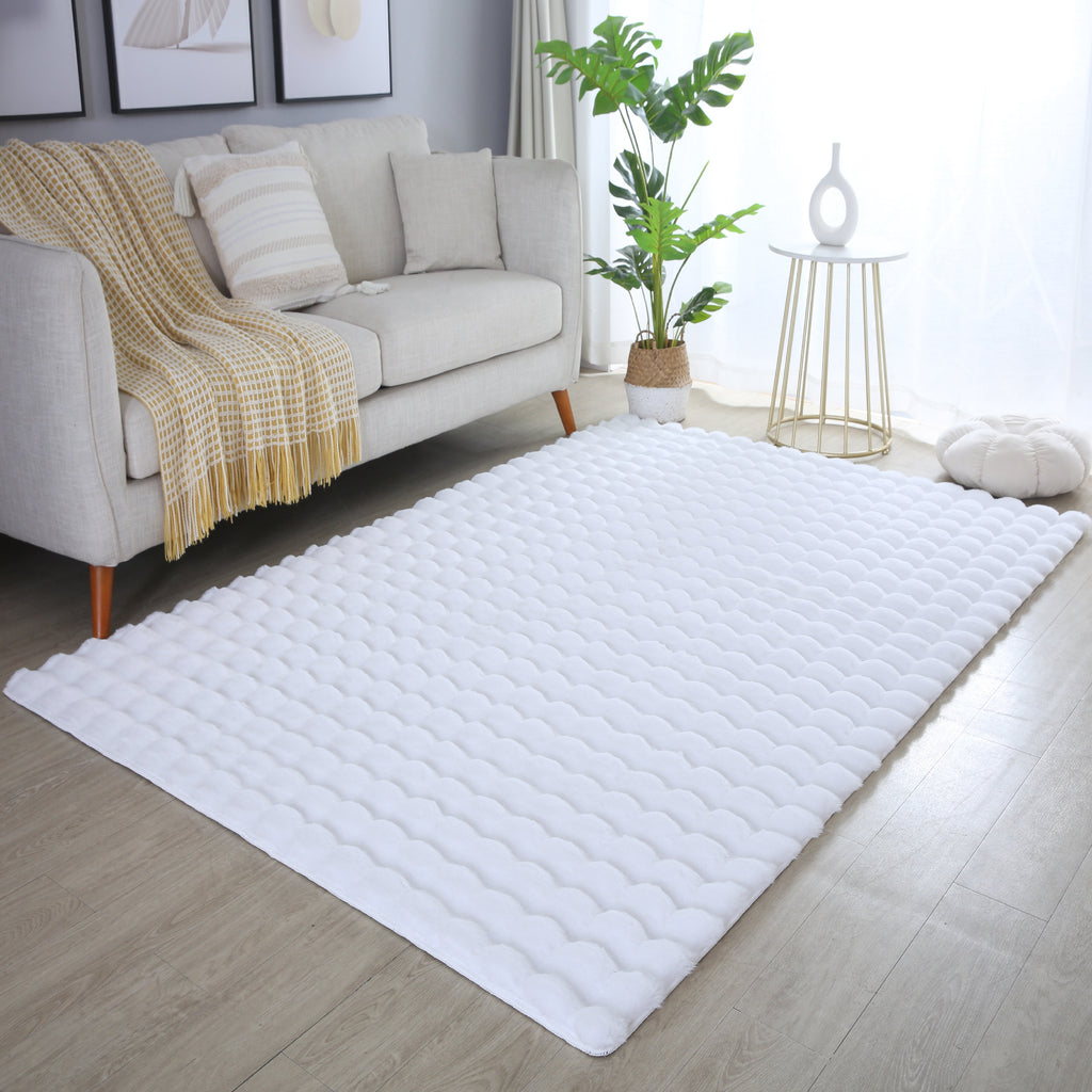 Ambiance 5110 Weiß – Luxuriöser 3D Plüsch Teppich in Reinweiß