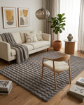 Ambiance 5110 Grey – Eleganter 3D Plüschteppich in Grautönen