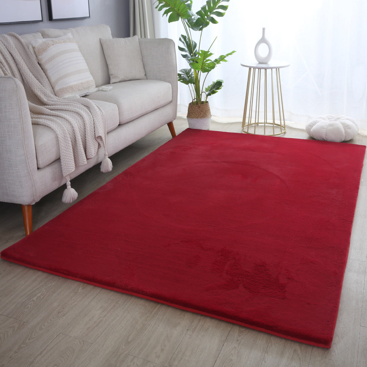 Pouffy 5100 Rot Teppich im Wohnzimmer